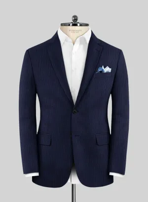 Scabal Londoner Mence Stripe Blue Wool Jacket