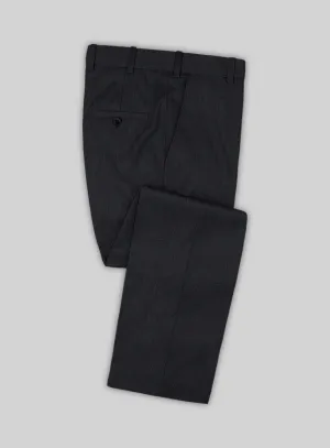 Scabal Sapphire Beaded Stripe Charcoal Wool Pants