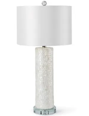 Scalloped Capiz Shell Tall Column Lamp