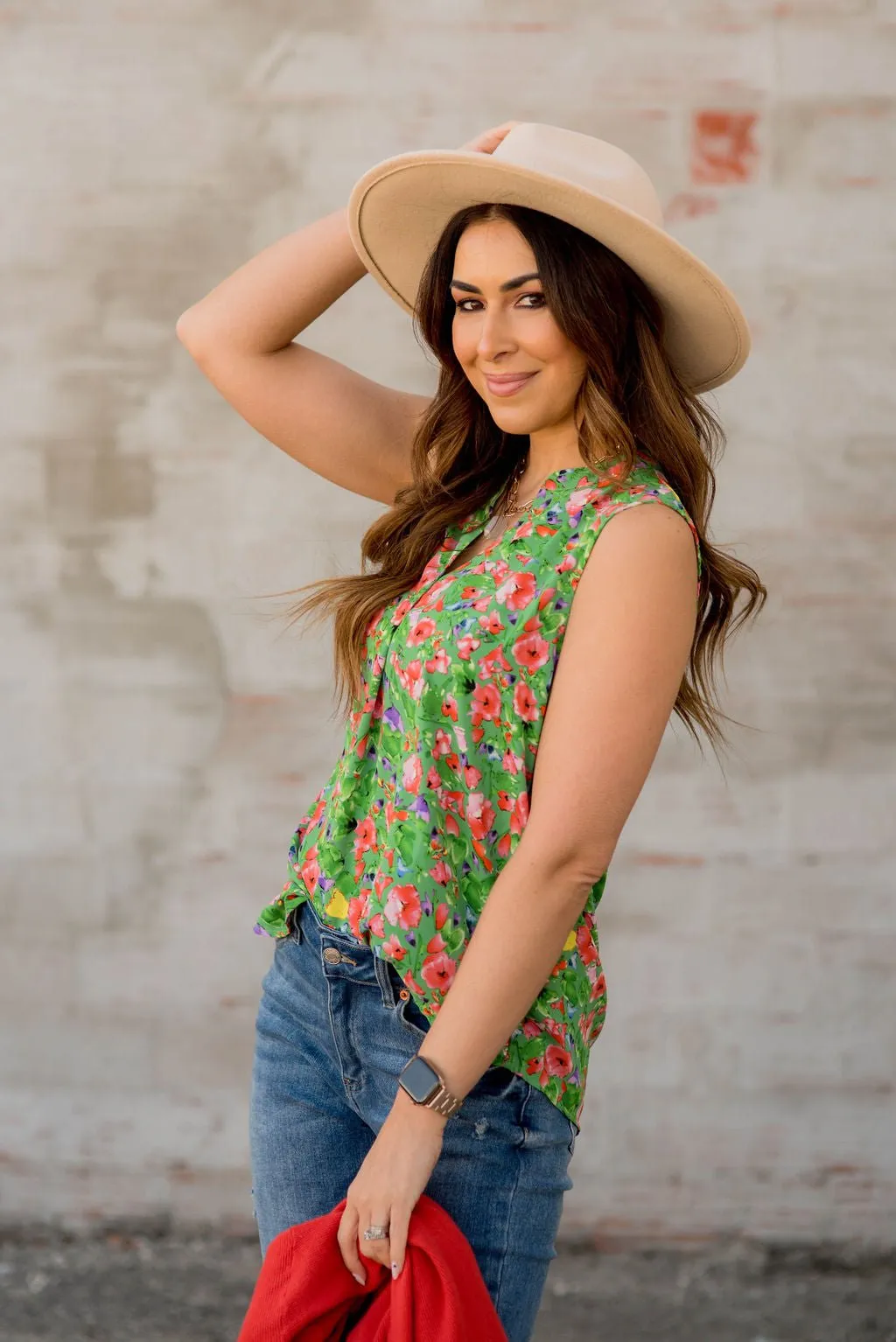 Scattered Flowers V-Neck Tank