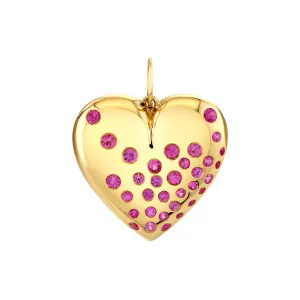 Scattered Gemstone Heart Charm
