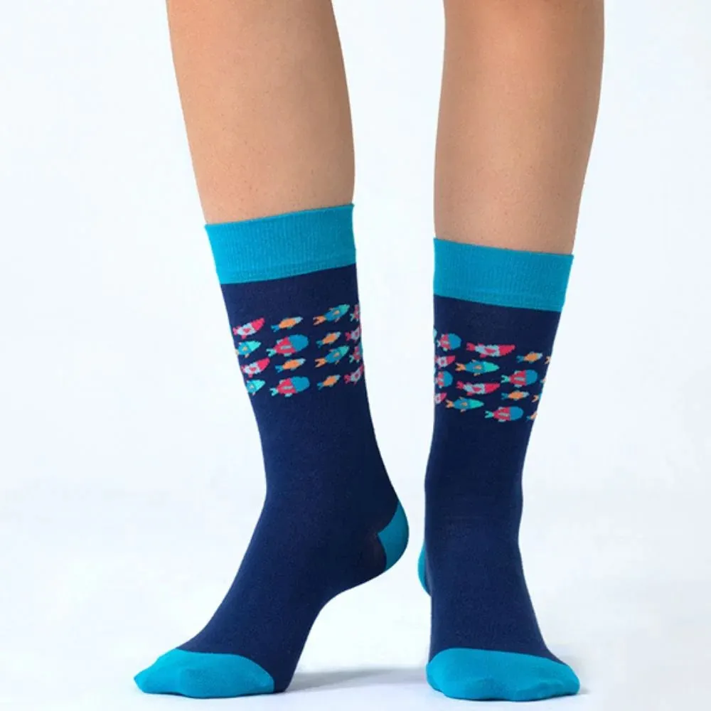 School of Fish Novelty Crew Socks (Unisex)