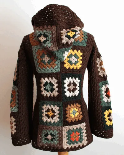 Scrap Granny Hooded Jacket Crochet Pattern