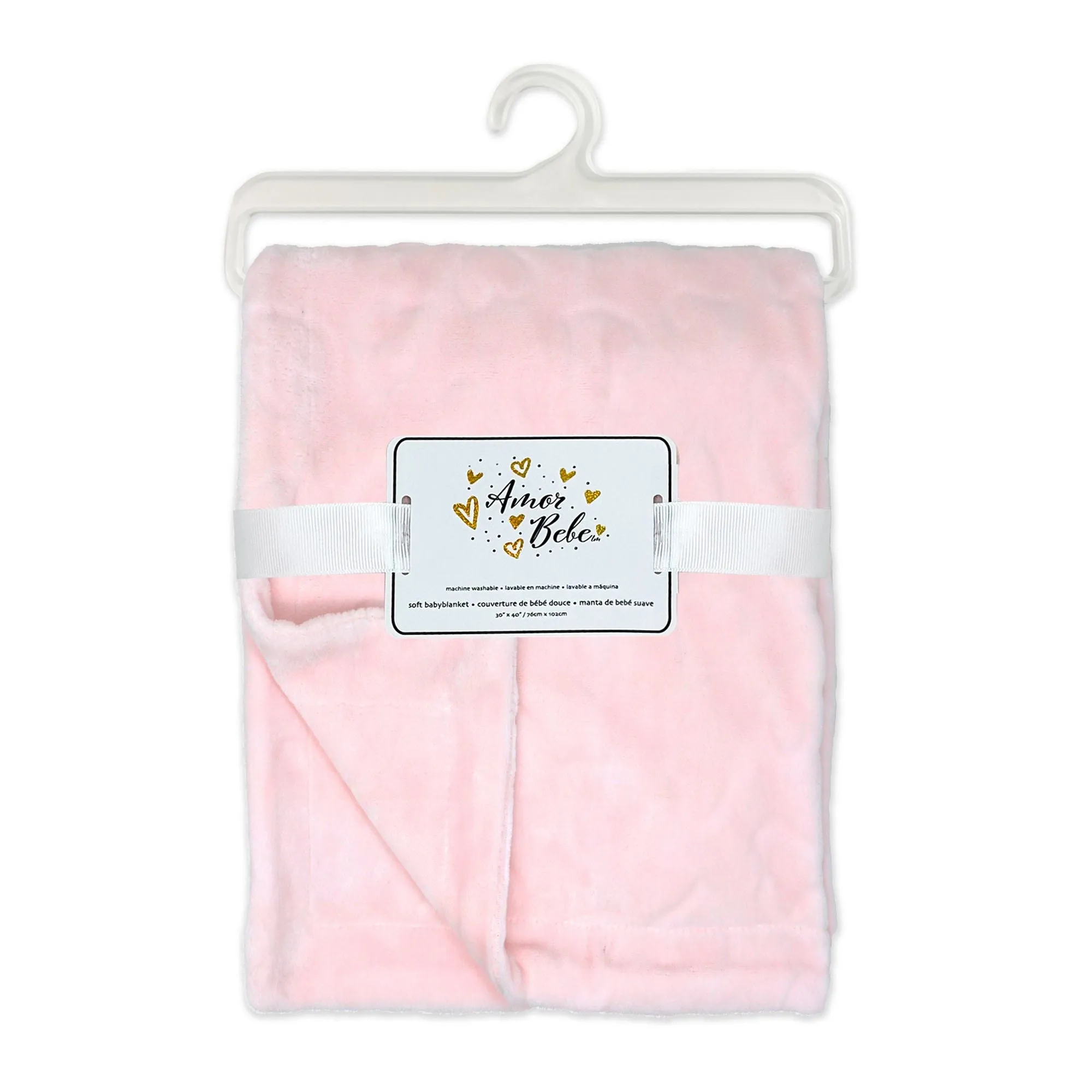 Sculpted Fleece Blanket - Hearts - Pink