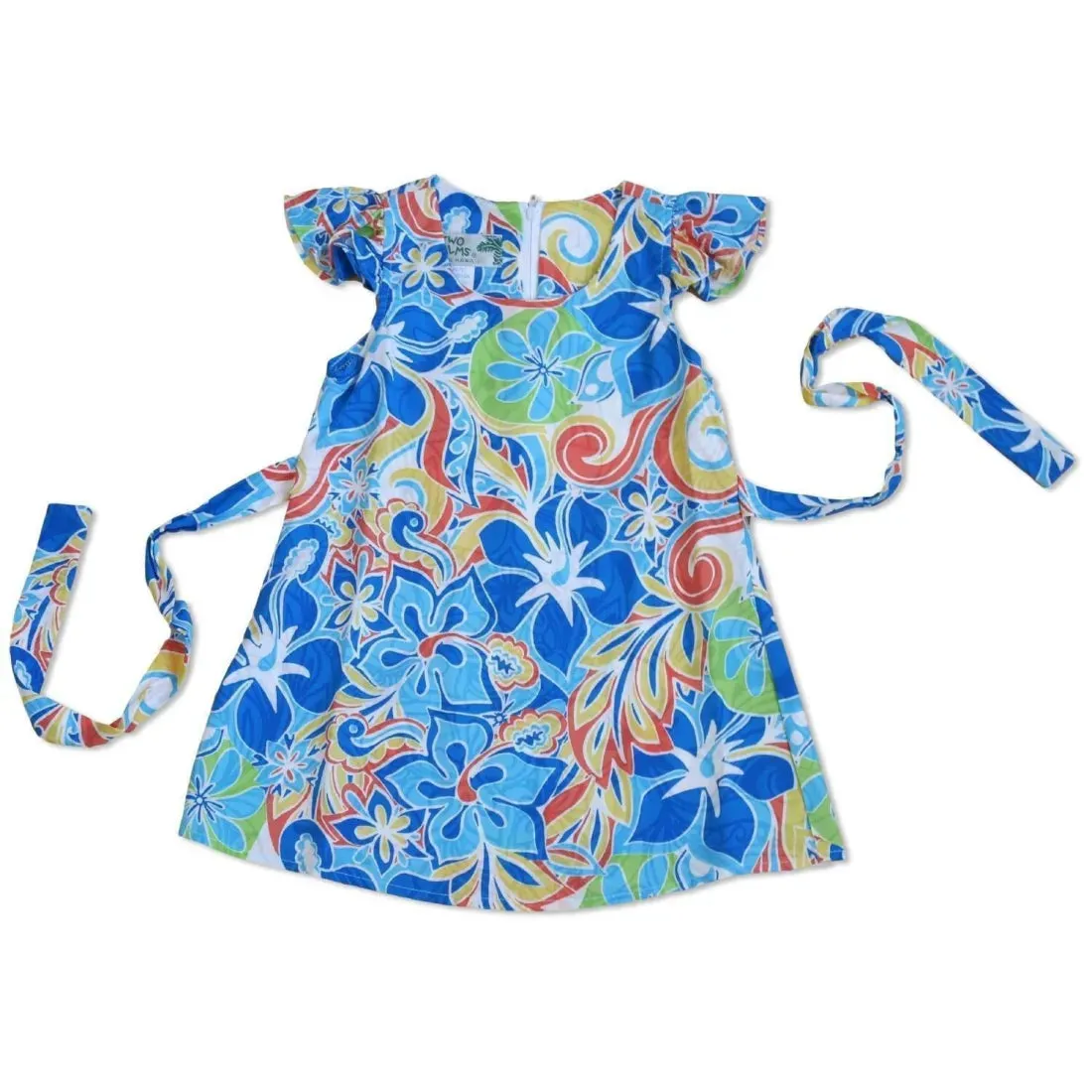 Seaglass Blue Hawaiian Girl Rayon Dress