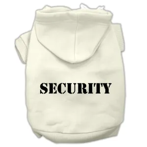 Security Screen Print Pet Hoodies Cream Size w- Black Size text XXXL (20)