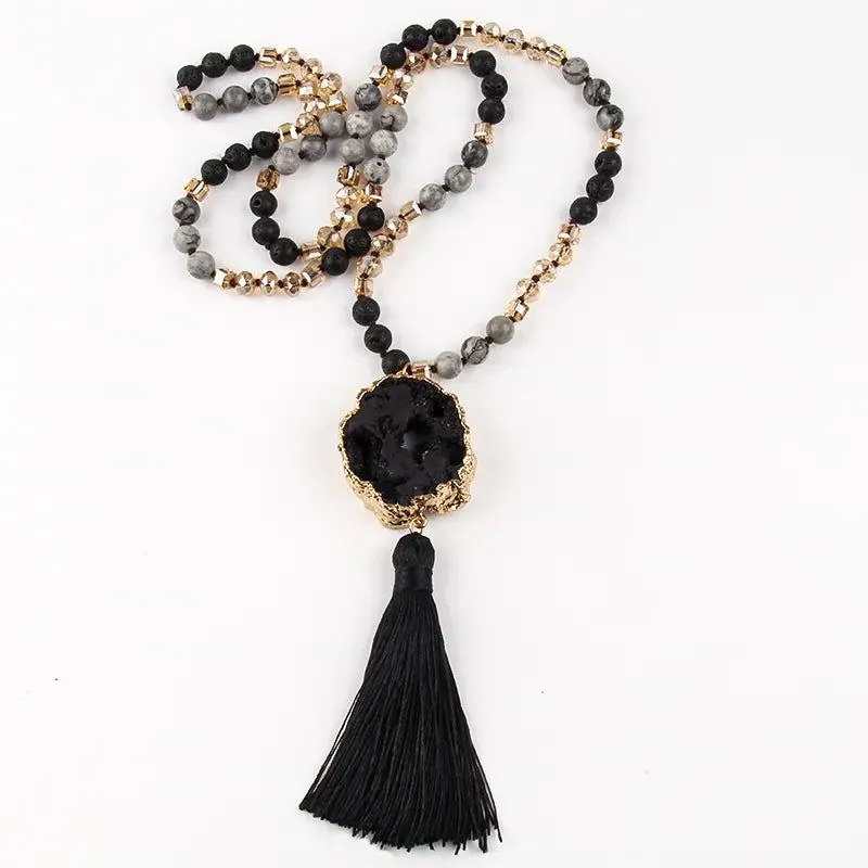 Semi Precious Druzy Stone Necklaces Collection