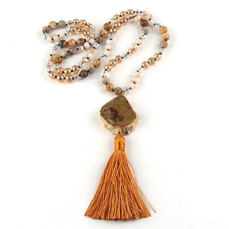 Semi Precious Druzy Stone Necklaces Collection