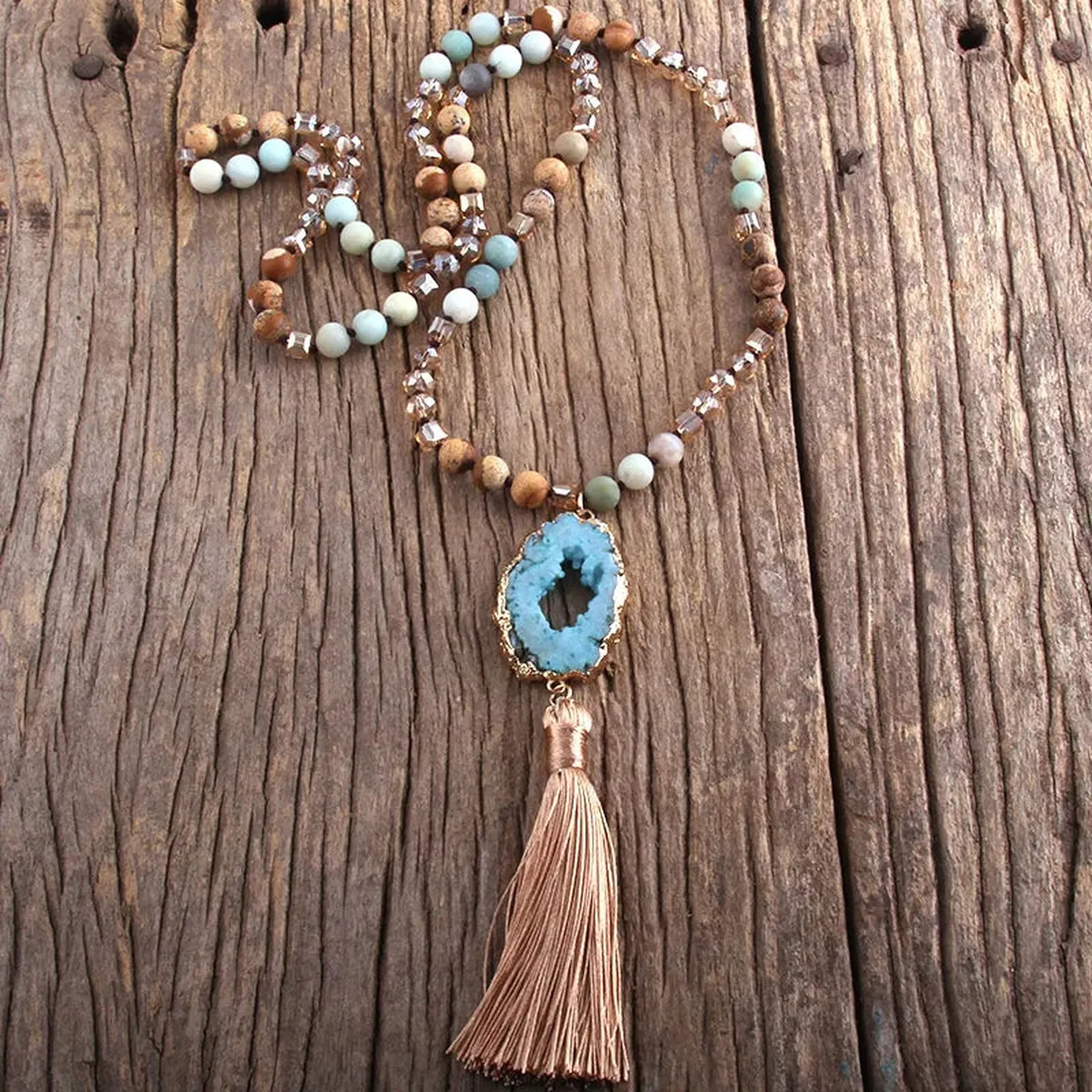 Semi Precious Druzy Stone Necklaces Collection
