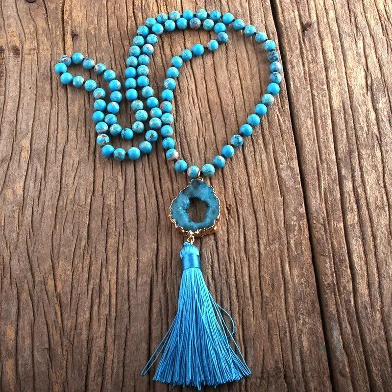 Semi Precious Druzy Stone Necklaces Collection