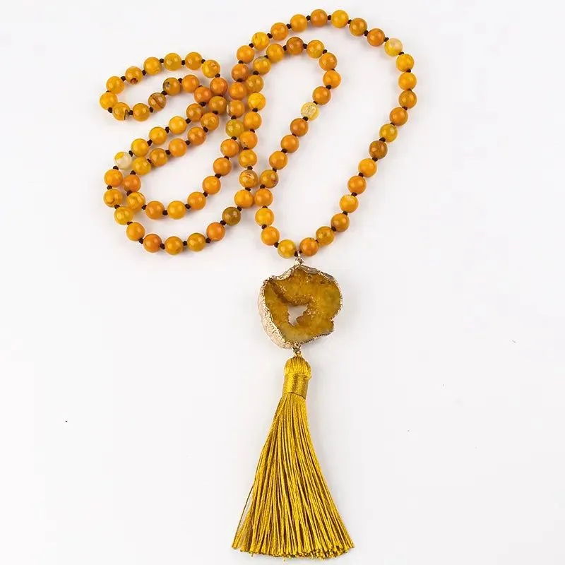 Semi Precious Druzy Stone Necklaces Collection