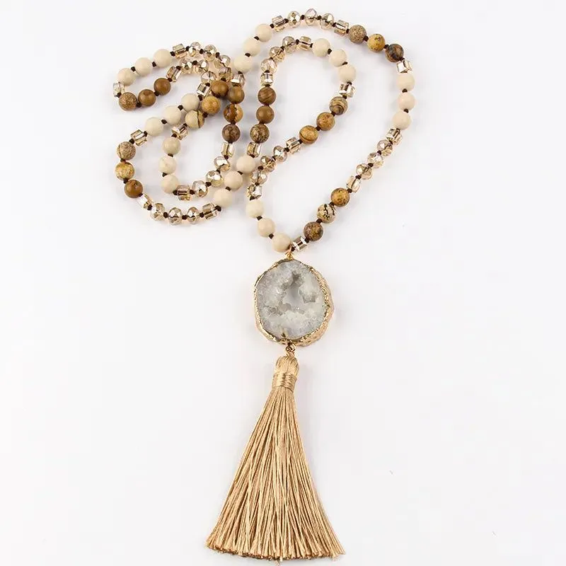 Semi Precious Druzy Stone Necklaces Collection