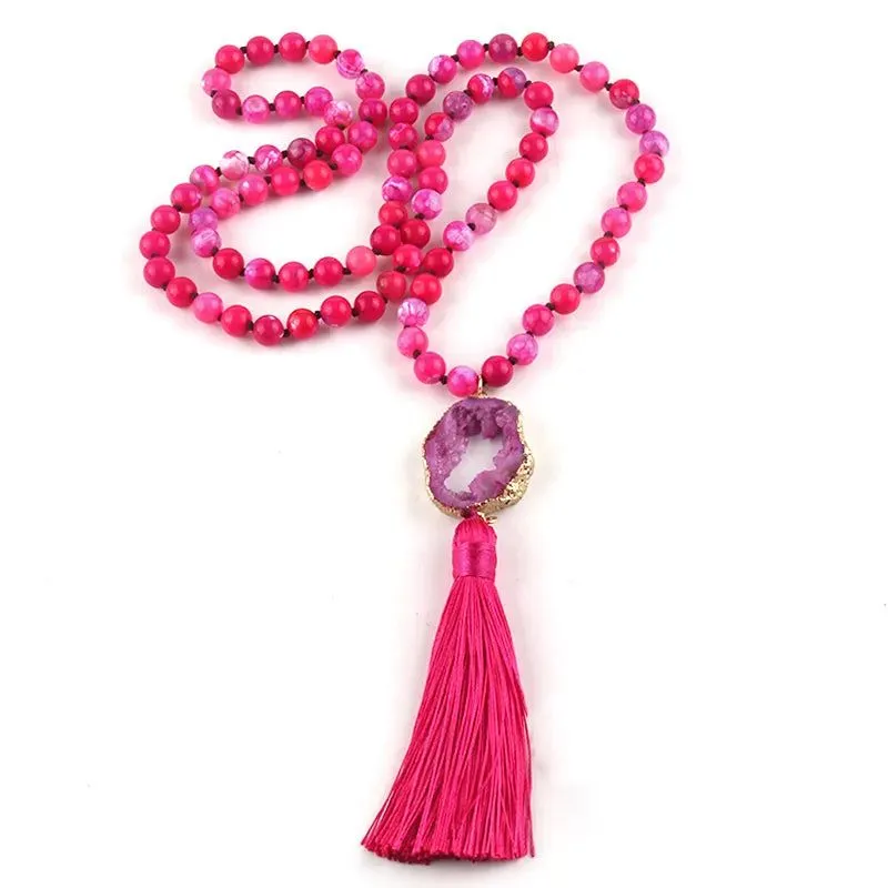 Semi Precious Druzy Stone Necklaces Collection