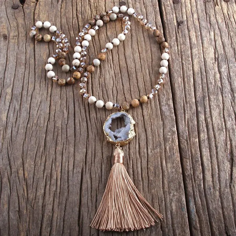 Semi Precious Druzy Stone Necklaces Collection