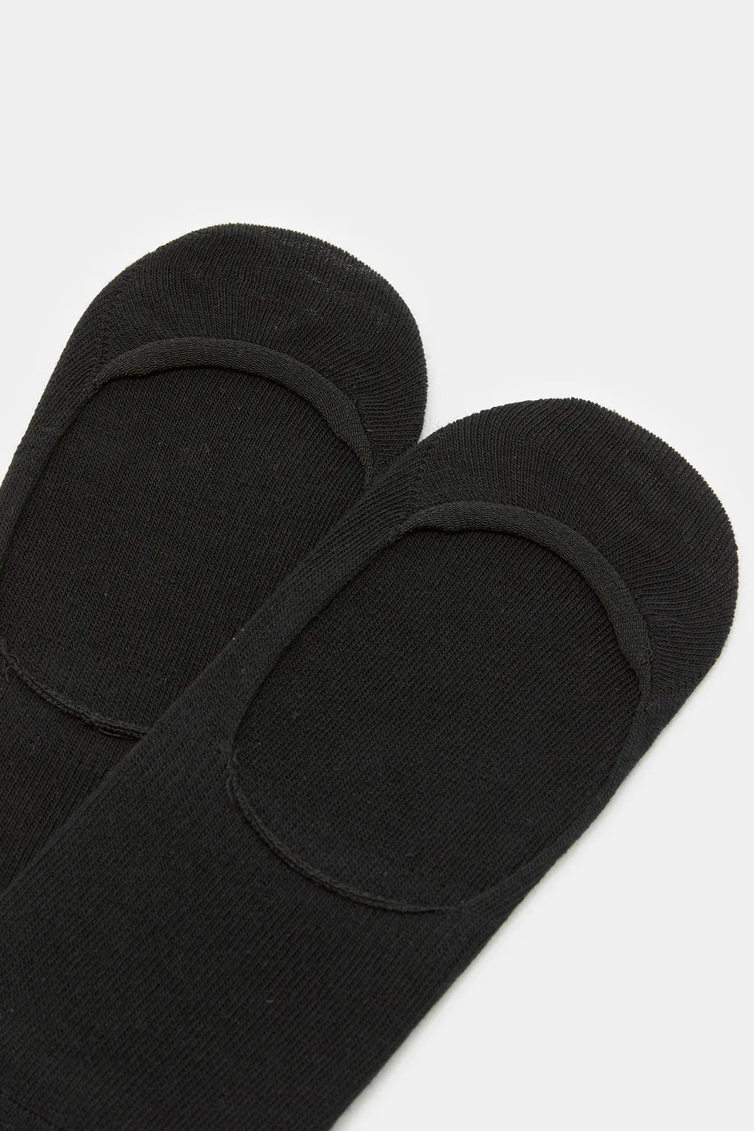 Senior Boys Black Invisible Socks Set (Pack Of 2)