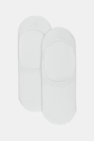 Senior Boys White Invisible Socks Set (Pack Of 2)