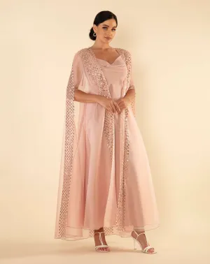 SEQUIN EMBELLISHMENTS CAPE IN PINK