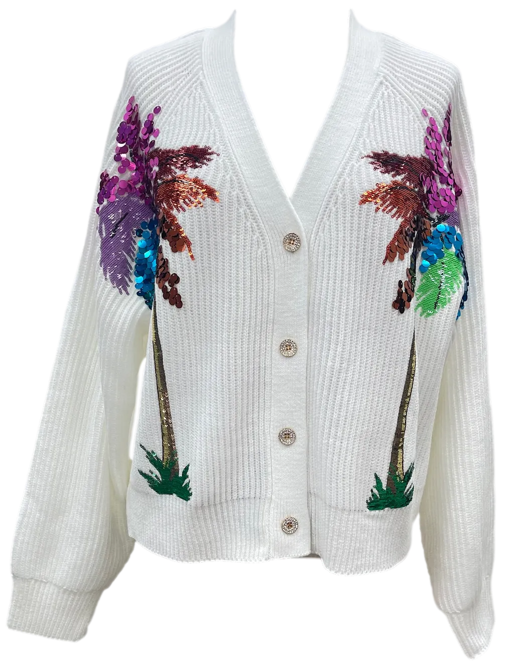 Sequin PALM TREE Cardigan