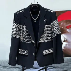 Sequin Splicing Decoration Design Blazer
