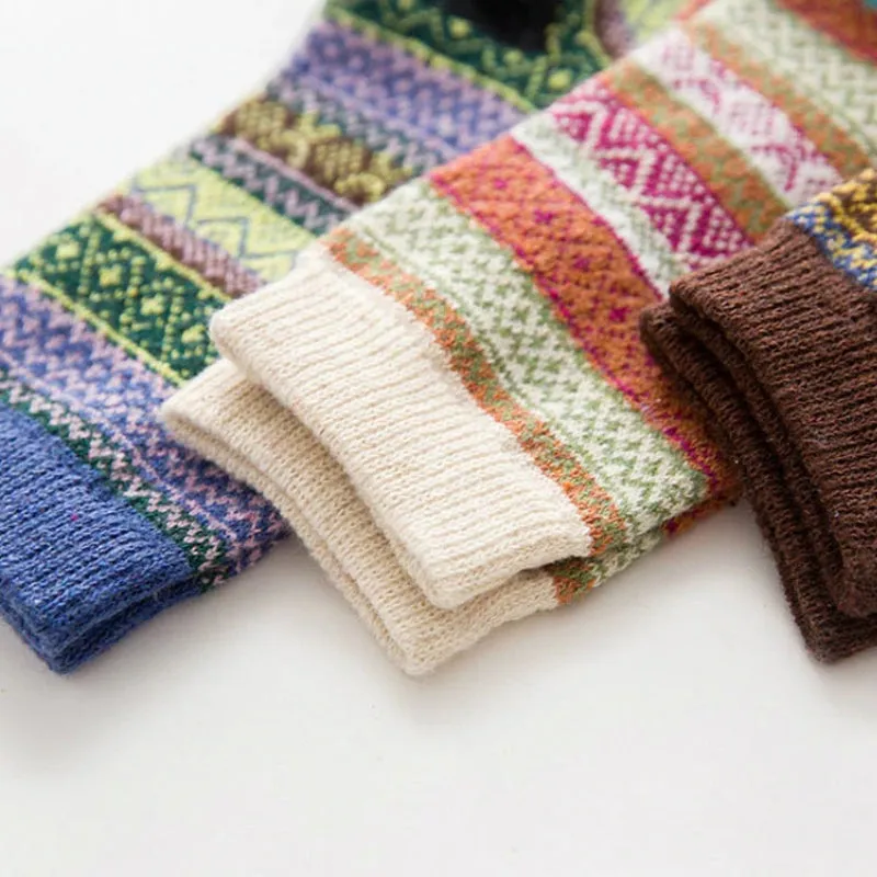 Set of 5 - Jolly and Bright Colorful Winter Socks