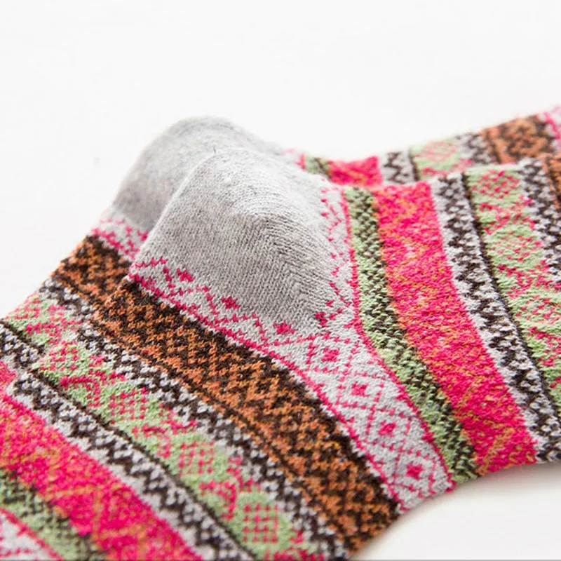 Set of 5 - Jolly and Bright Colorful Winter Socks