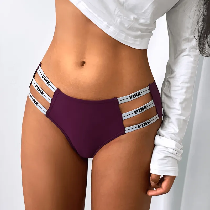Sexy Sports Women's Briefs with Side Stripes Low Rise - SF0700