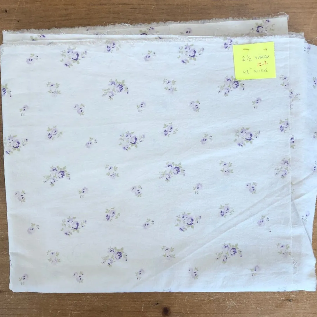 Shabby Chic Faded Purple Roses Percale
