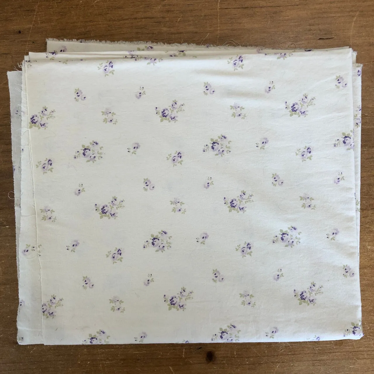 Shabby Chic Faded Purple Roses Percale