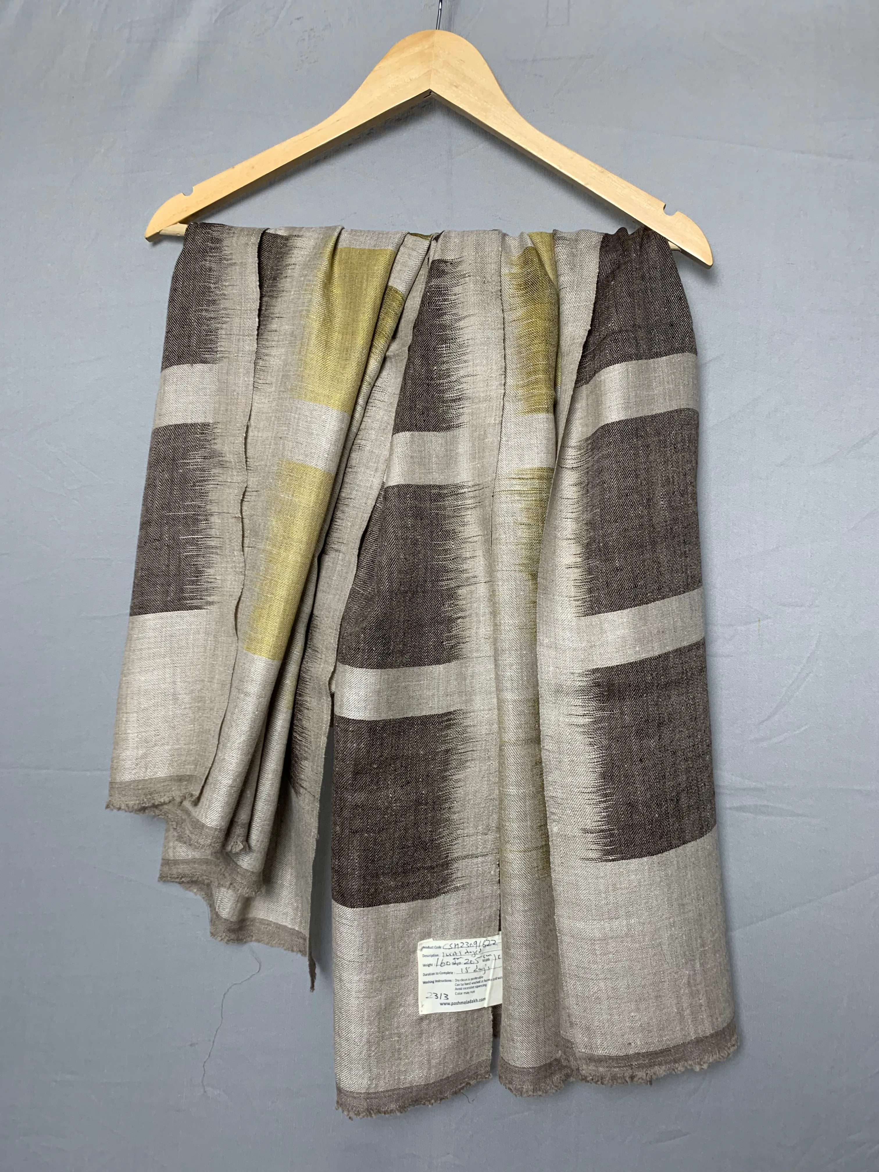 Sharon Buffalo Plaid Ikat Dyed Cashmere Shawl