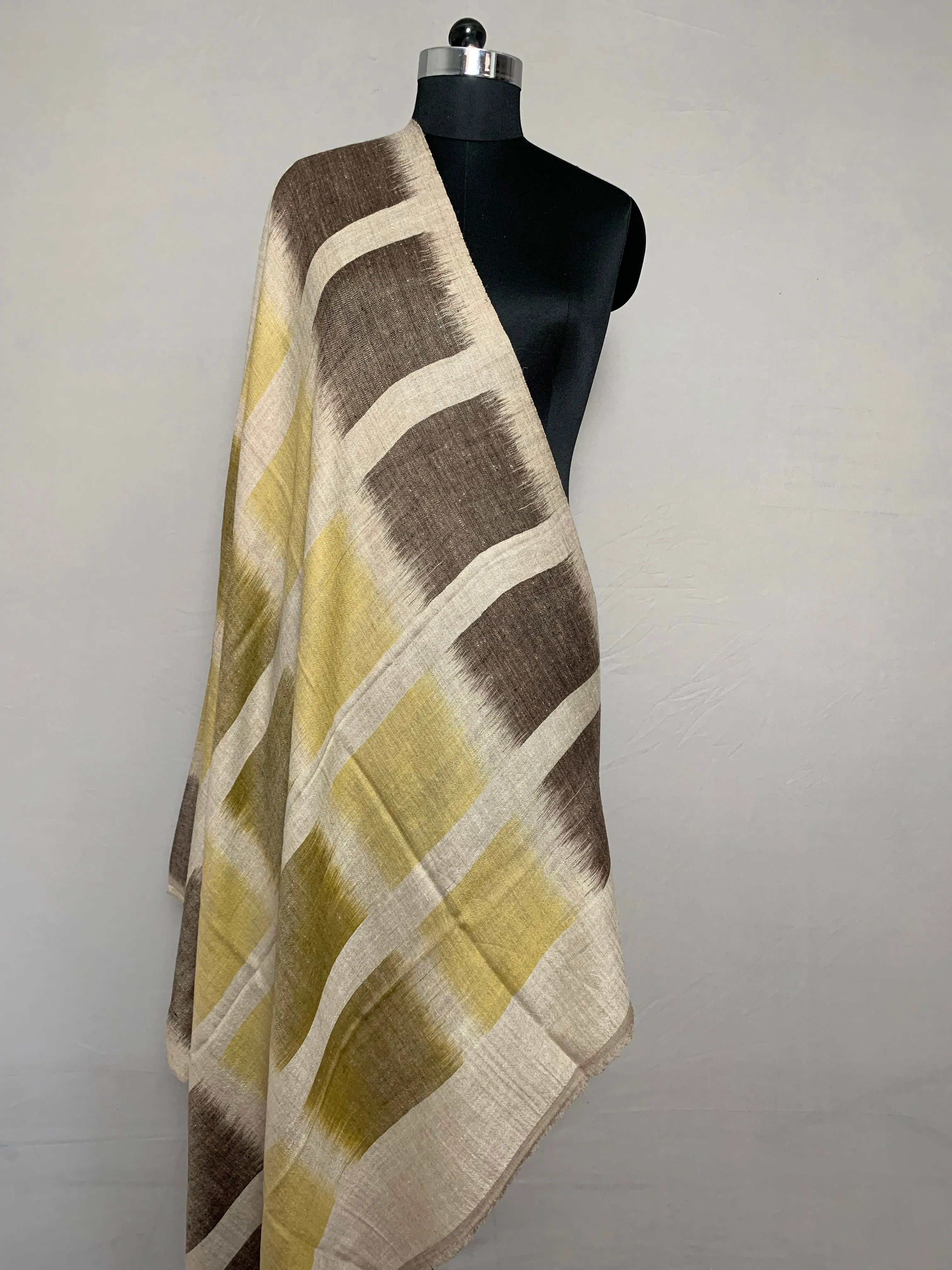 Sharon Buffalo Plaid Ikat Dyed Cashmere Shawl