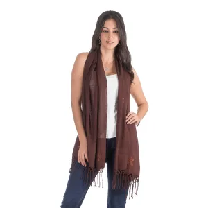 Shawl - Terracotta Butterflies | NOVICA