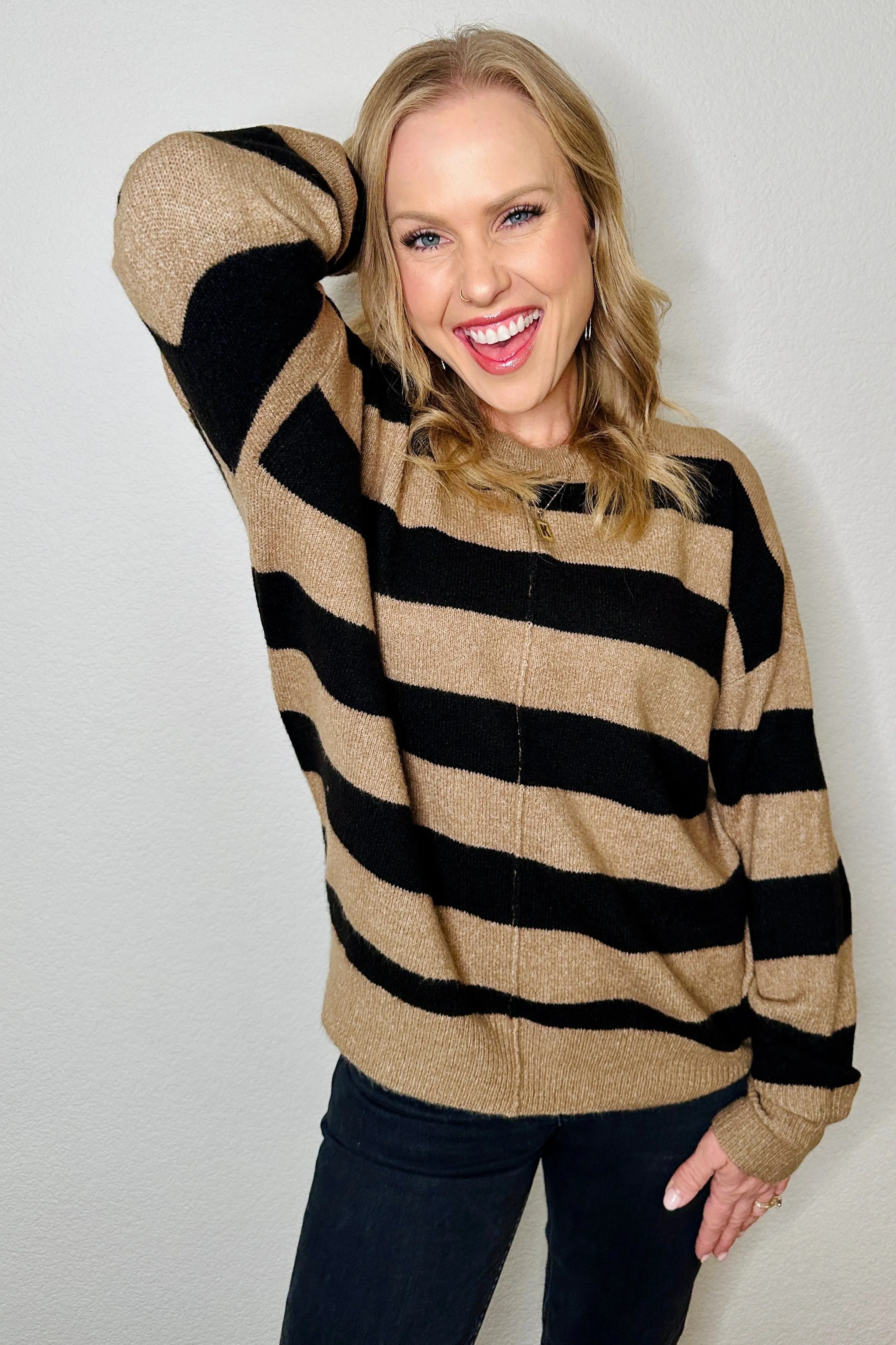 Shellie Striped Knitted Crew