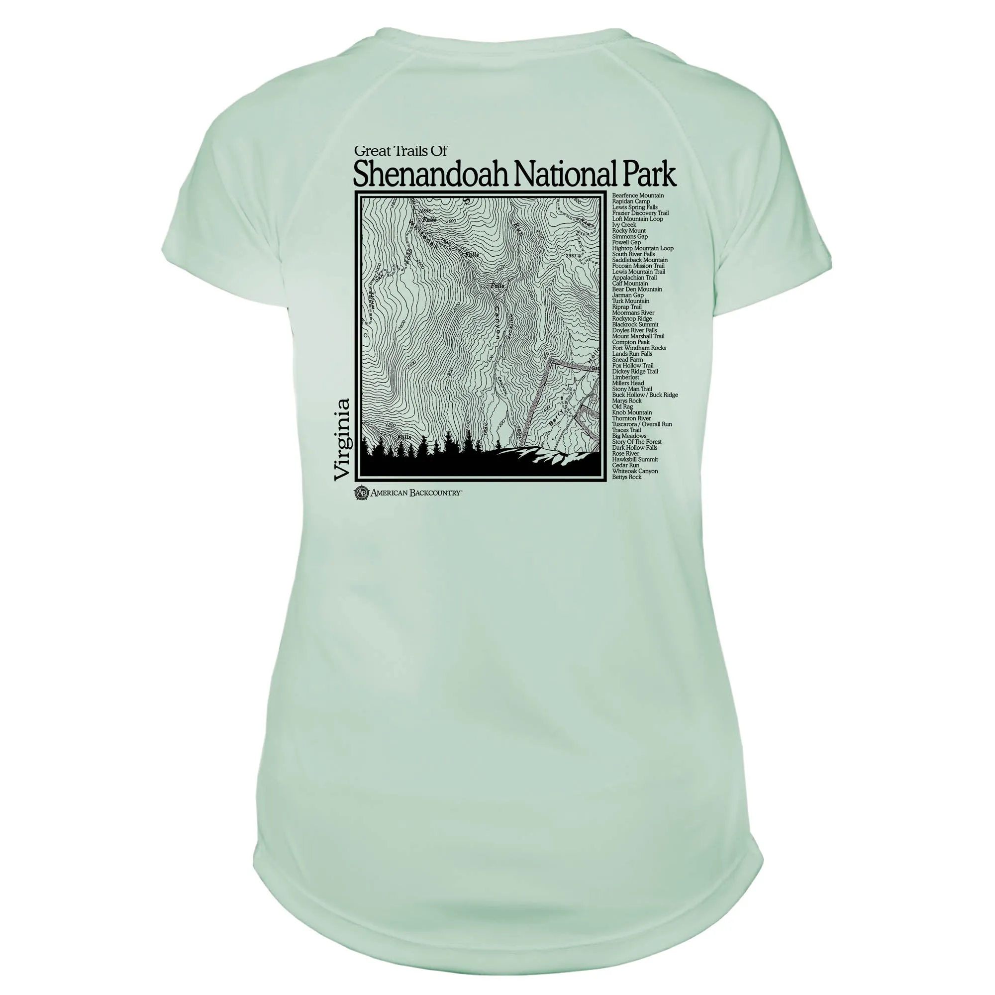 Shenandoah National Park Great Trails Microfiber Women's T-Shirt