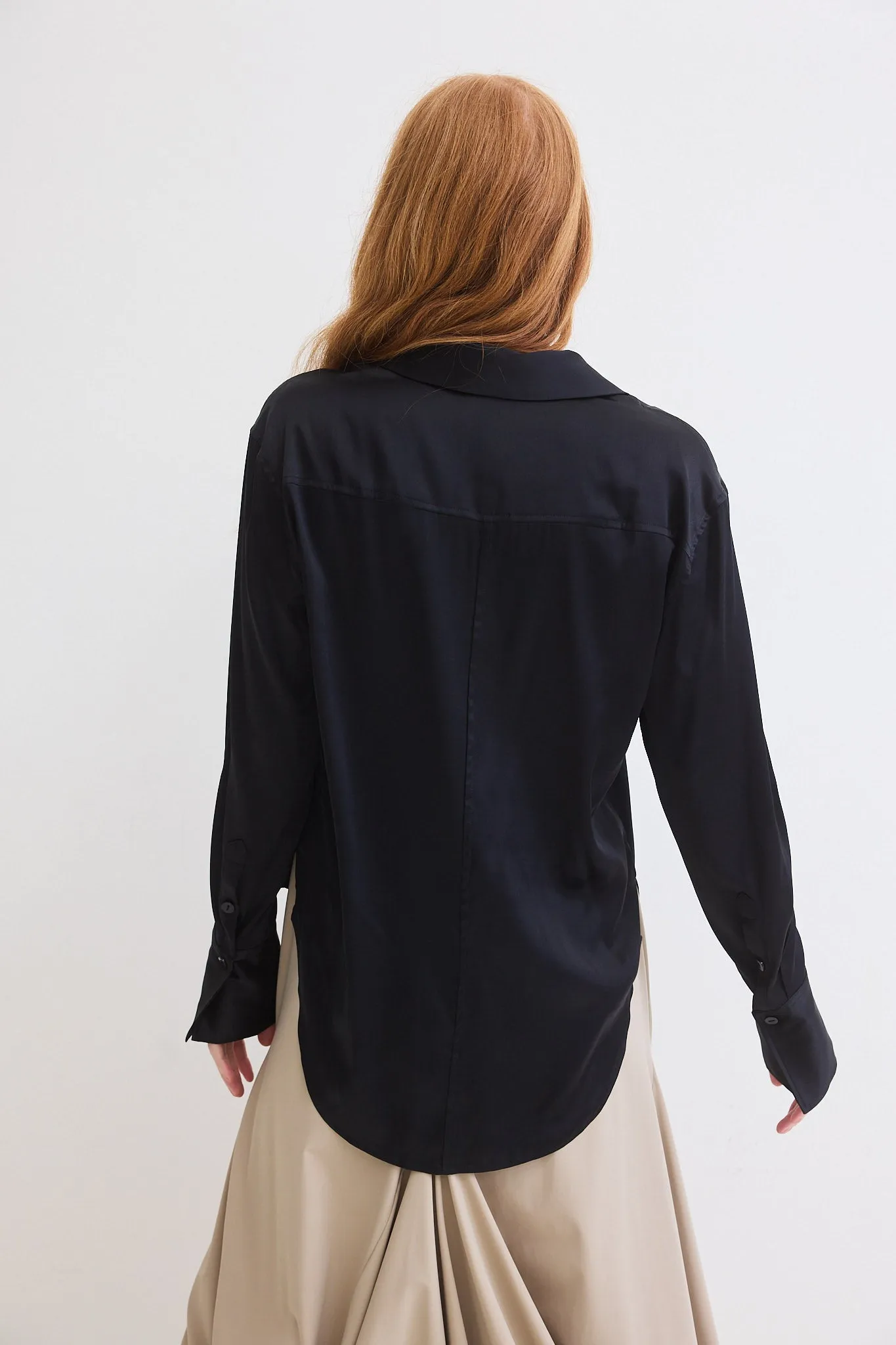 Shift Your Gaze Silk Button Down Blouse