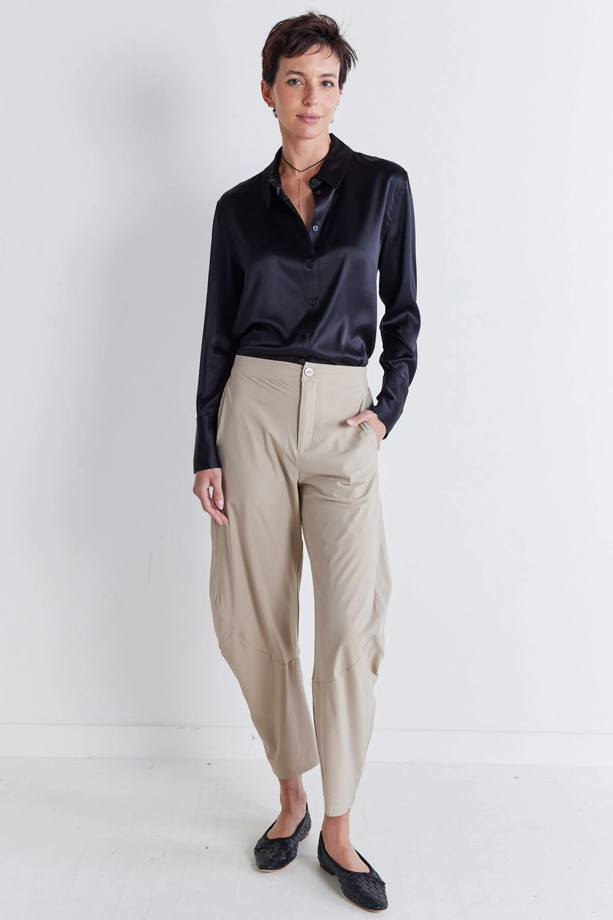 Shift Your Gaze Silk Button Down Blouse