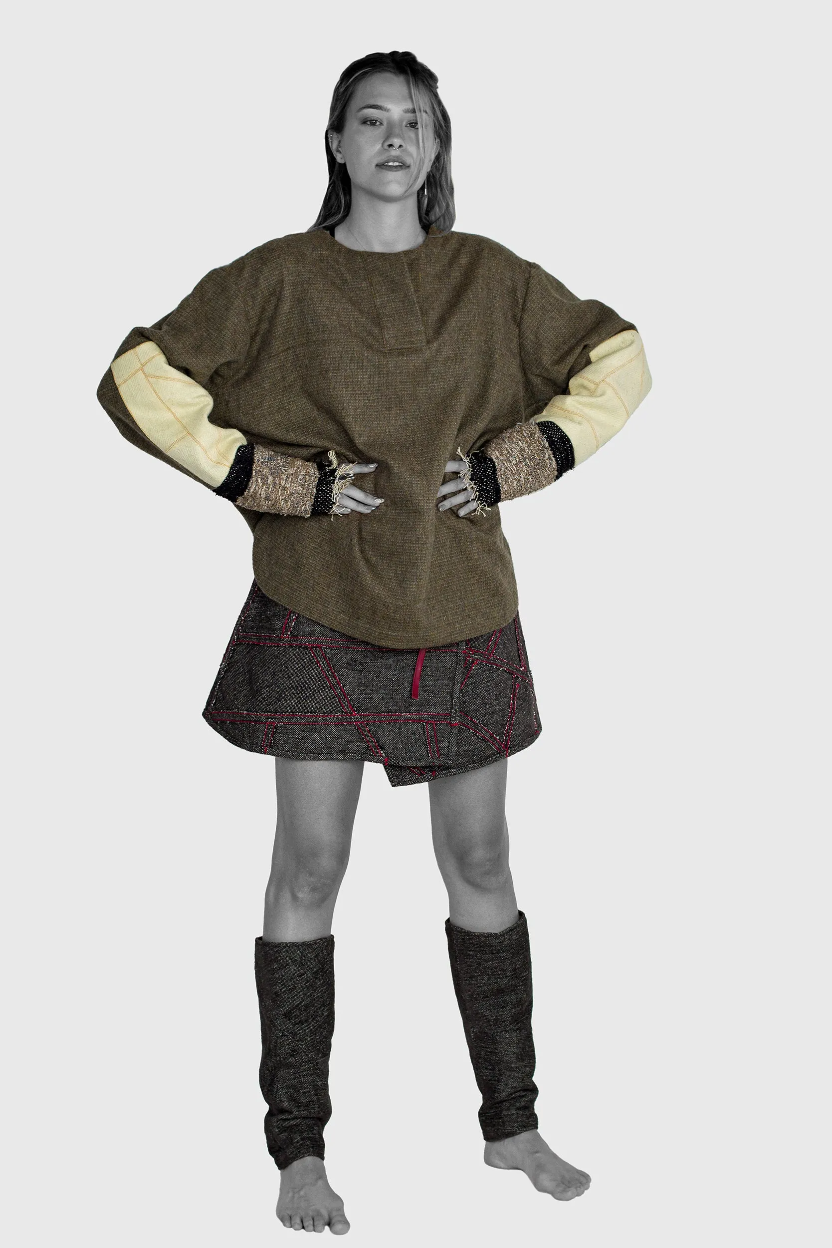 Shirt With Woven Cuffs