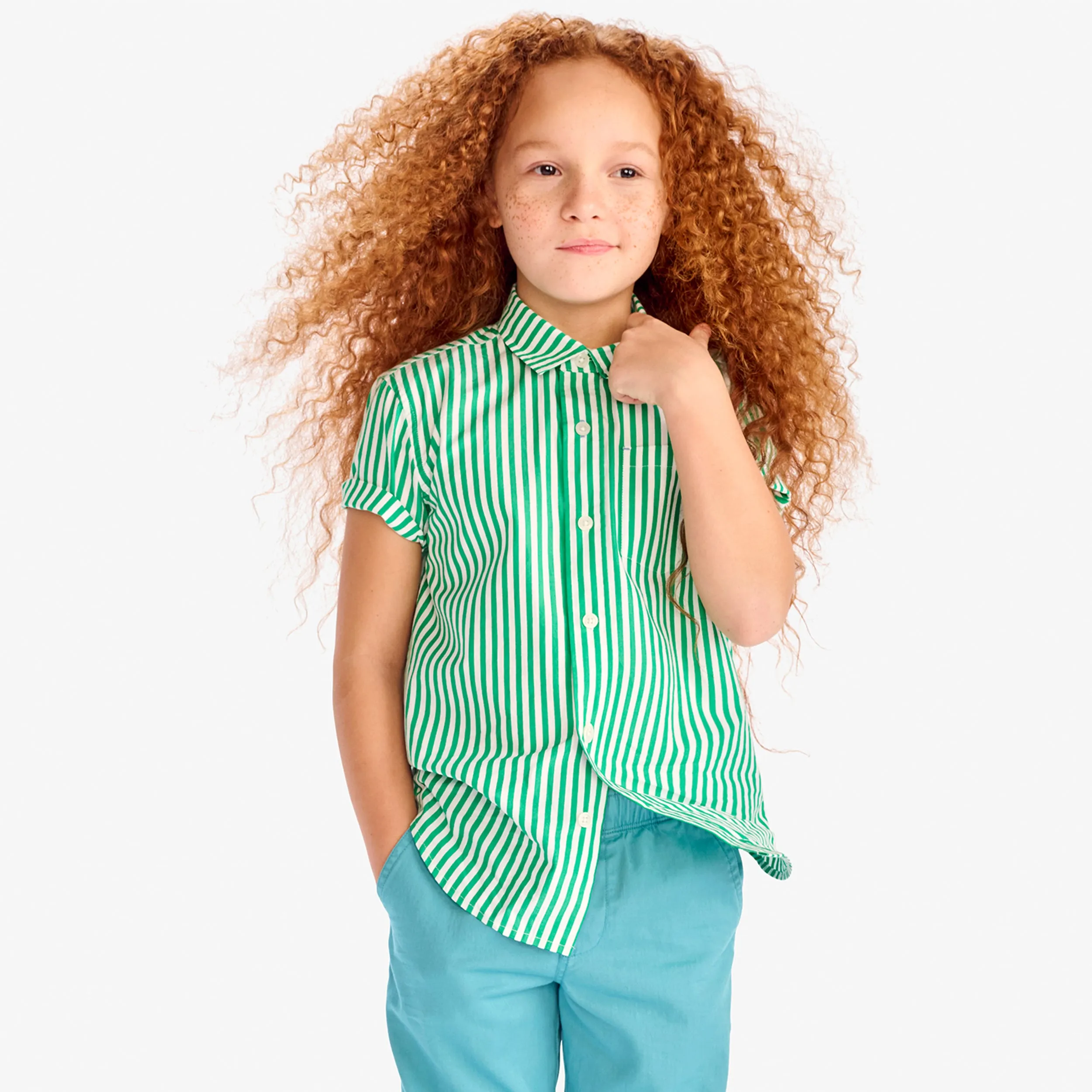 Short sleeve button down in stripe