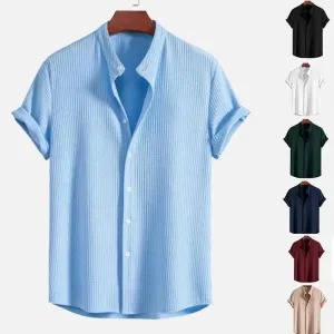 Short Sleeve Loose Shirt Top Summer Mens Clothing | men's summer shirts