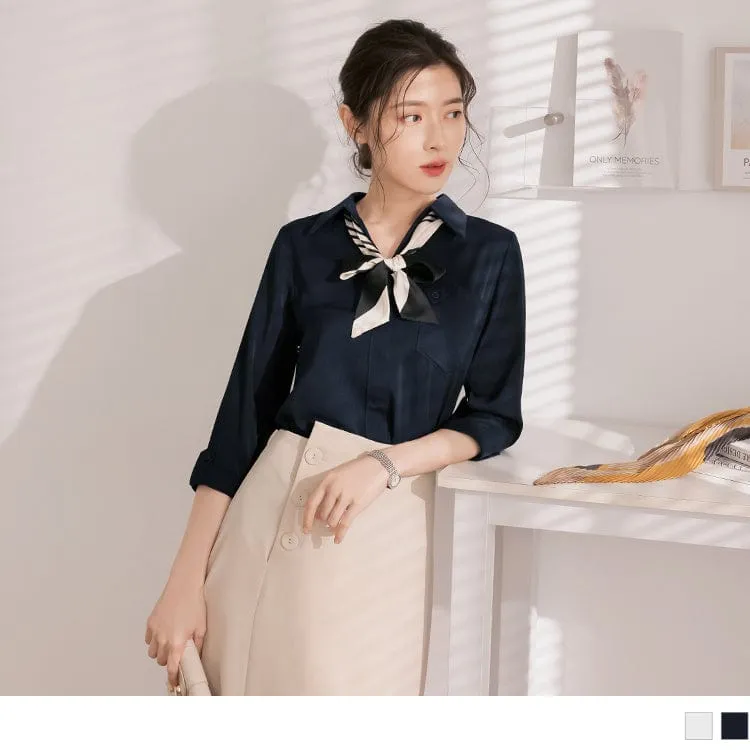 SHORT SLEEVE SHIRTS COLLAR TUNIC CASUAL SHIRTS