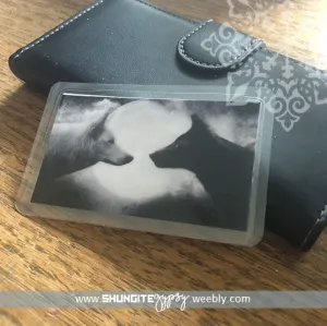 Shungite   CSilver Mobile Phone KiCard ~ EMF Protection ~ TWO WOLVES