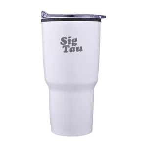 Sig Tau Beach Day White Tumbler