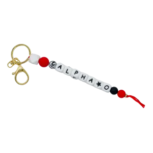 Silicone Beaded Keychain - Alpha Omicron Pi