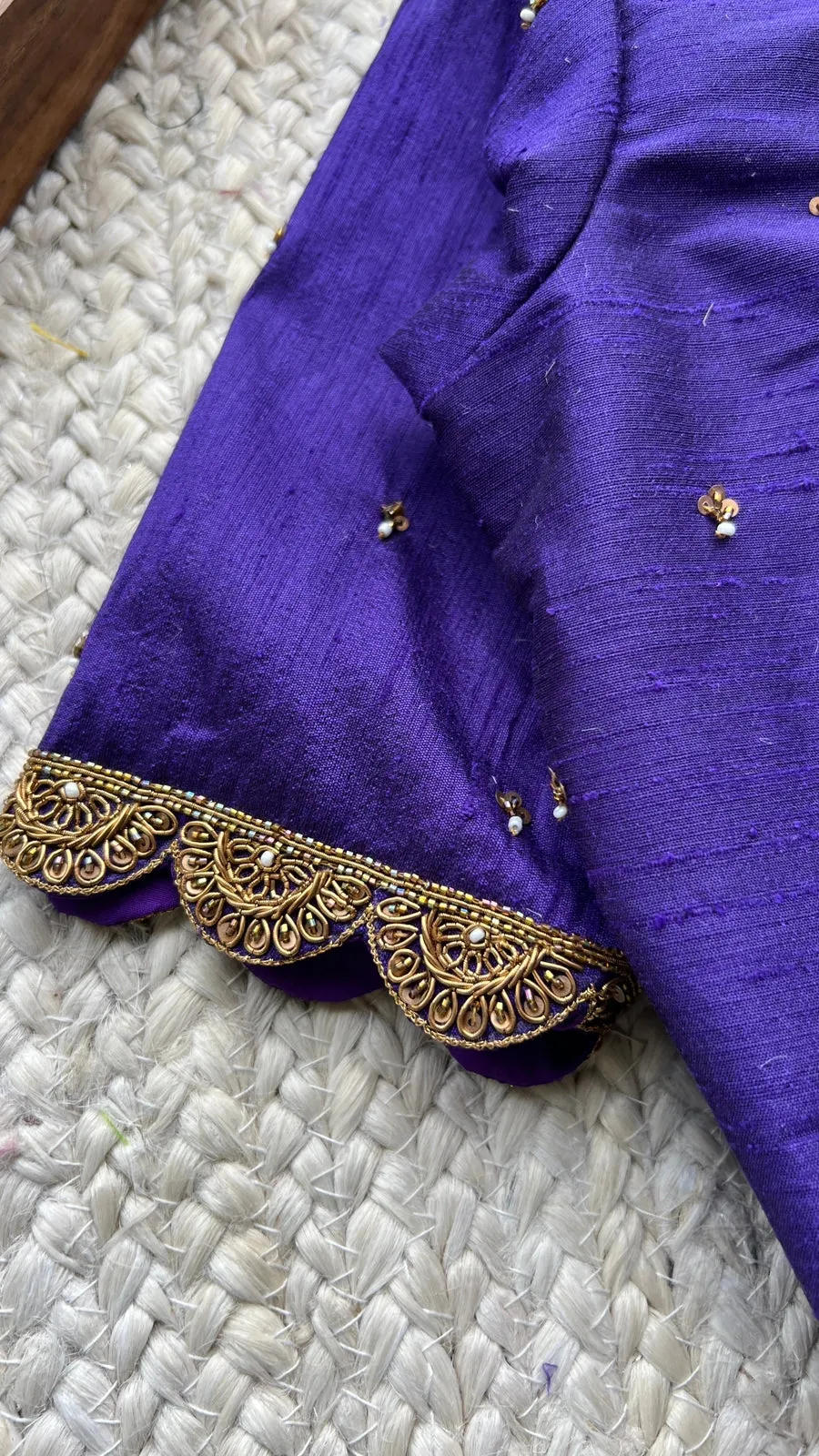 Silk blouse hand work design 1009