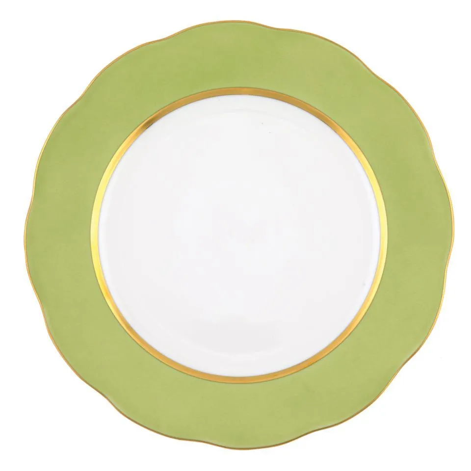 Silk Ribbon Olive Service Plate