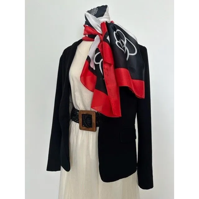 Silk Shawl - Red & Black Chanel