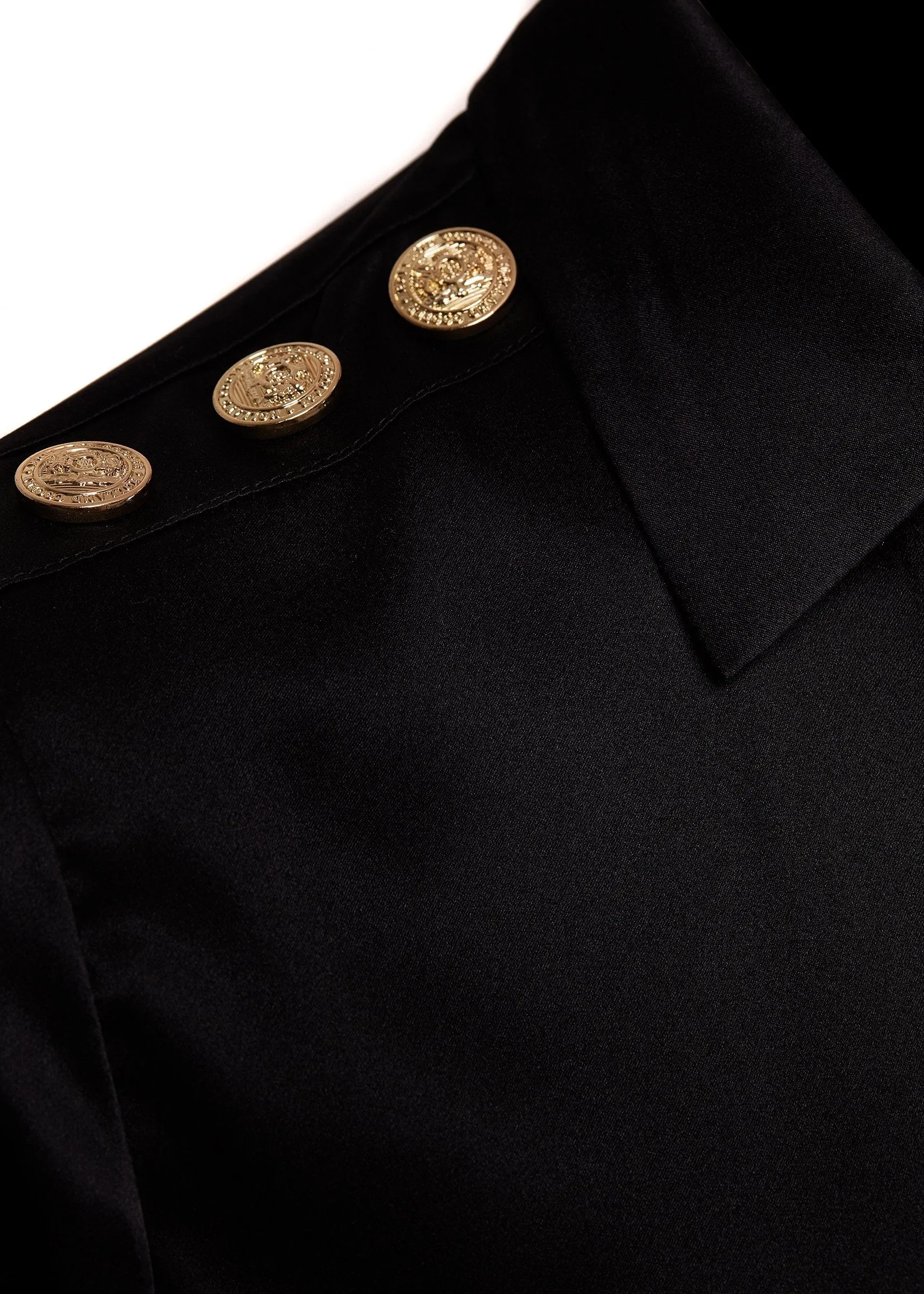 Silk V-Neck Blouse (Black)