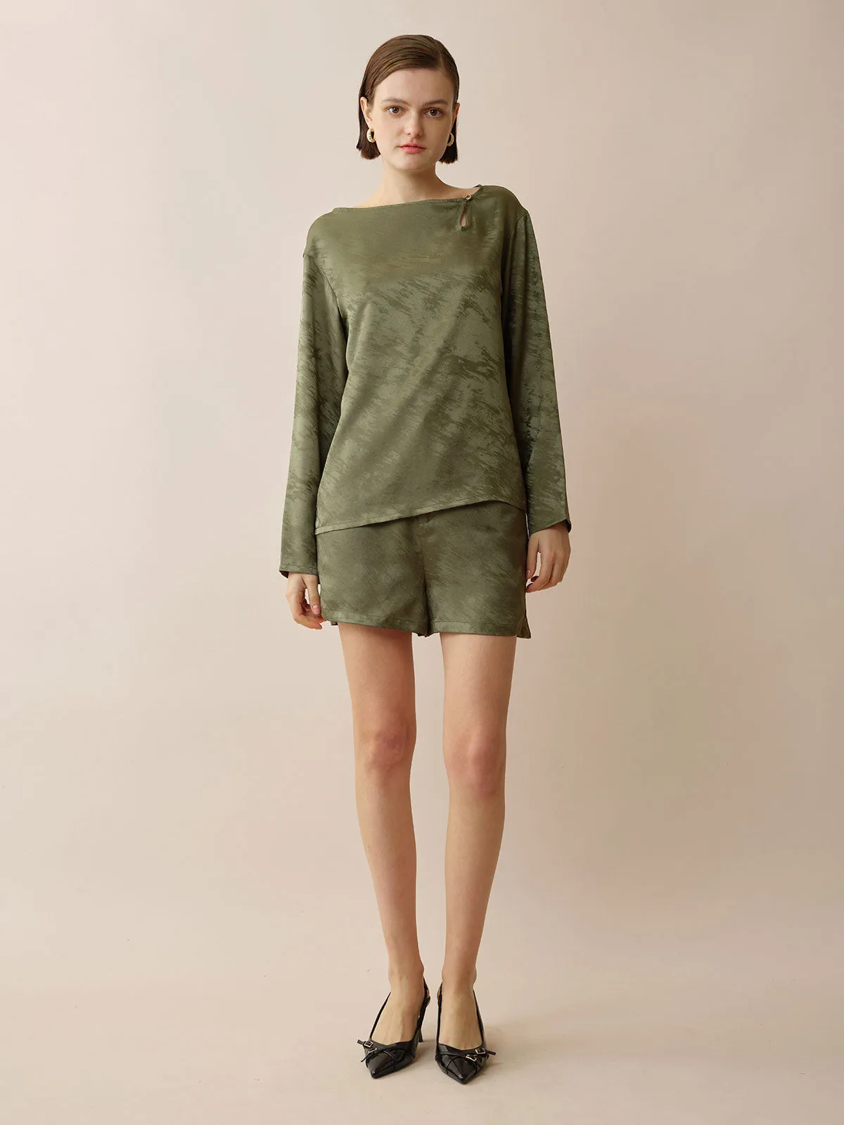 SILKINC Silk Jacquard Top