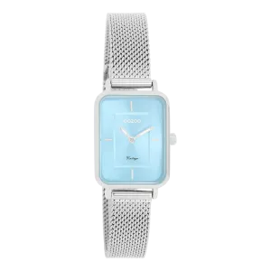 Silver coloured OOZOO watch with silver coloured metal mesh bracelet - C20351