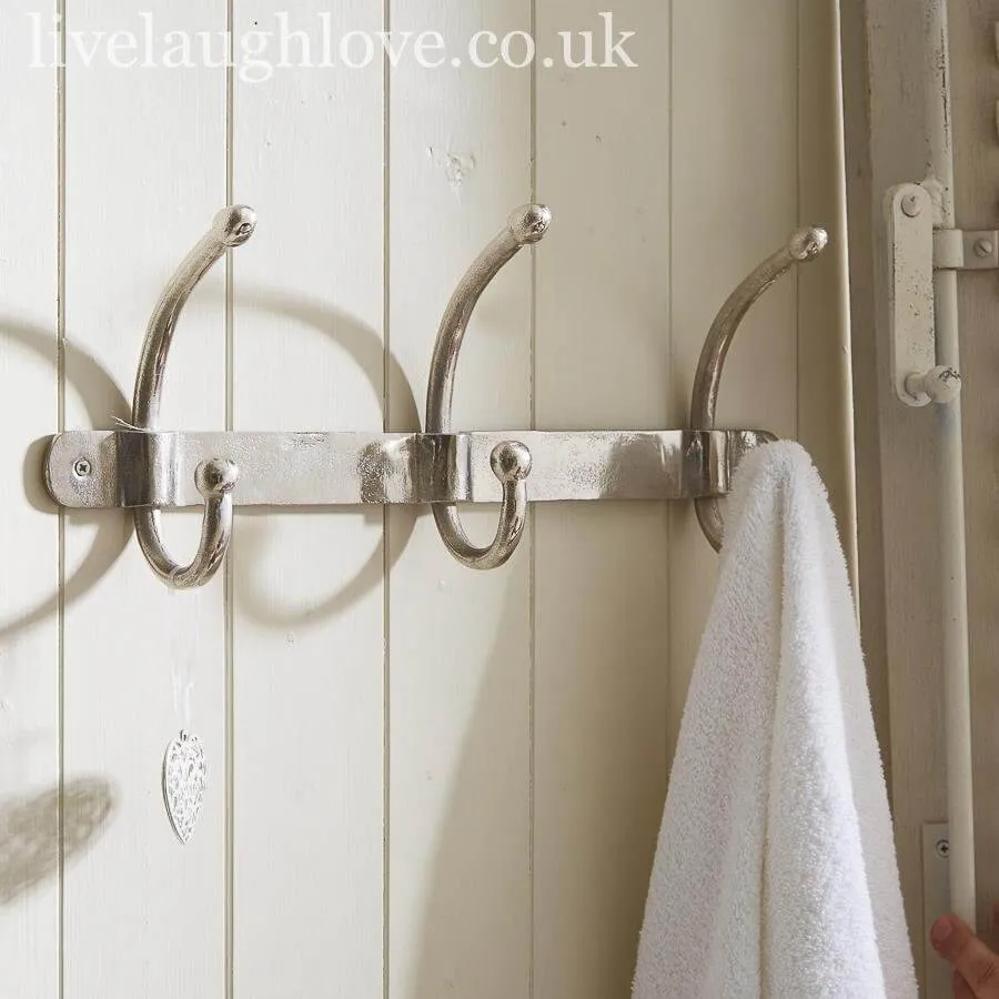Silver Metal 3 Coat Hooks
