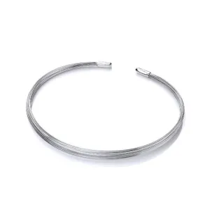 Silver Multi Strands Collar Necklace